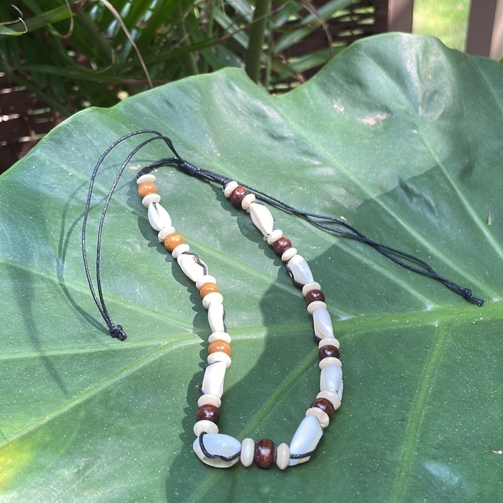Boho Wooden Shell Beaded Necklace - Picture 12 of 14